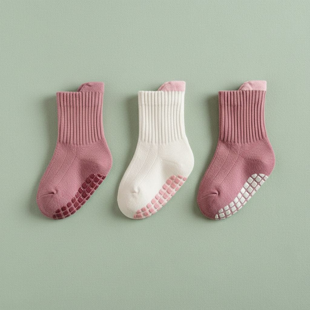SlipSafe Halkfria Babysockor – 3-pack